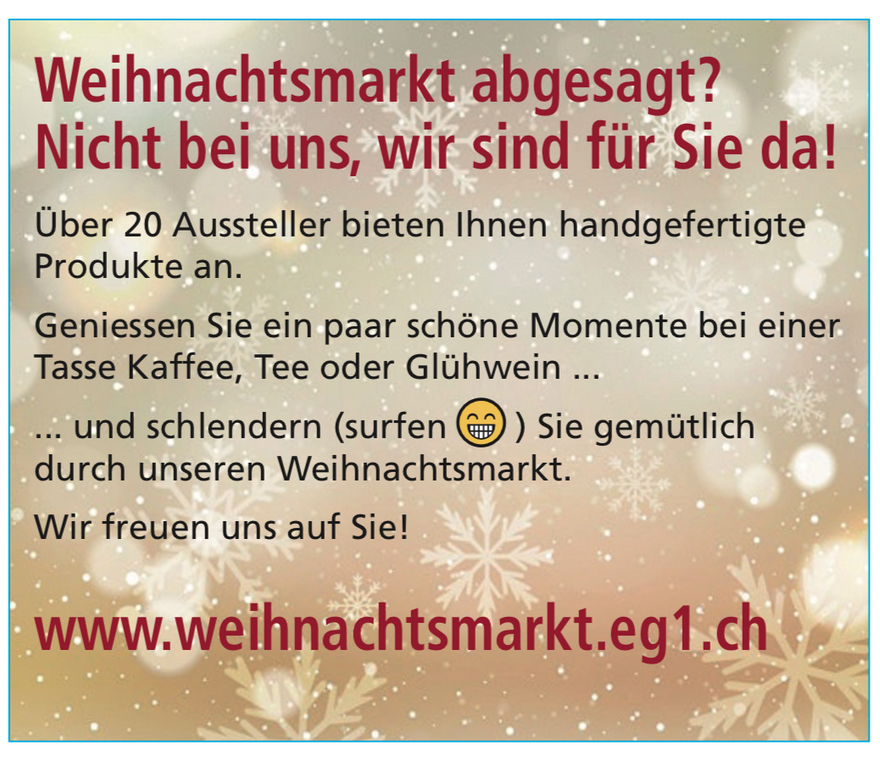 Weihnachtsmarkt Rifferswil abgesagt? - Wir sind für Sie da!